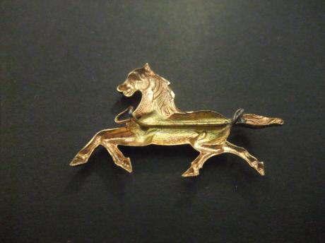 Paard goudkleurig pet embleem (2)